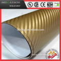 Good Quality Car Accessory Wrap 3D Gold car vinyl sticker wrap 1.52*30M carbon fiber